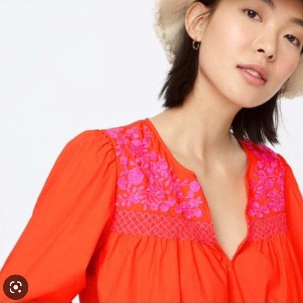 J. Crew Orange and Pink Midi Dress - Picture 3 of 12